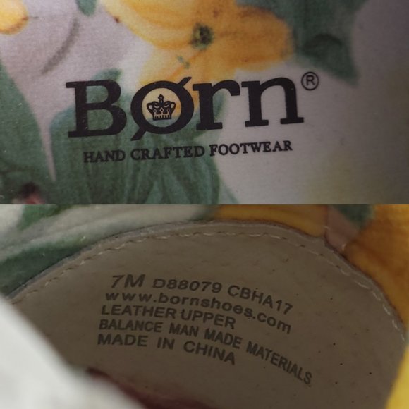 BORN Women's Tamara Sneakers 7M White Leather Lace Up Side Zipper Embossed - Picture 11 of 12